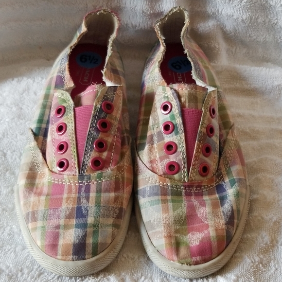 Coach Shoes - Coach Katie Beach Pink Plaid Slip Ons Size: 6 1/2B